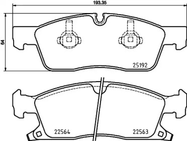 HELLA PAGID 8db355025541 -  Комплект тормозных колодок, дисковый тормоз